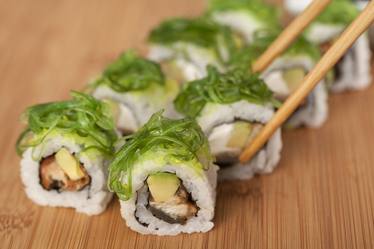 Sushi Recipe - Avocado, Crab and Seaweed Roll