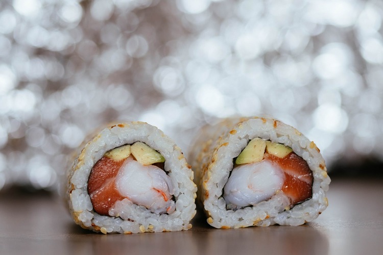 Tuna, Shrimp and Avocado Sushi Roll
