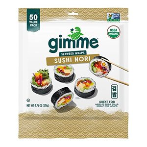 Gimme Sushi Nori 100% Organic Roasted Seaweed Sheets
